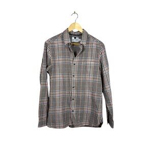 Topman Men’s Micro Plaid Button Down Shirt Multicolor Size M